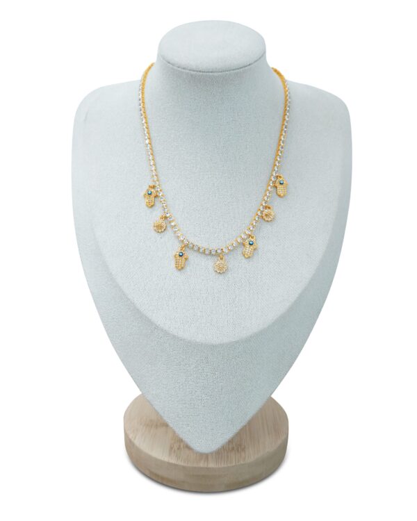 Glimmering Hamsa Charm Necklace