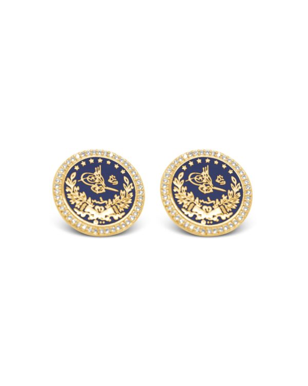 Regal Emblem Stud Ear Rings