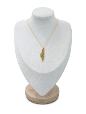 Palestine Map Calligraphy Necklace