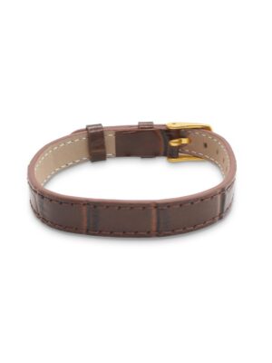 Brown Faux Leather Buckle Bracelet