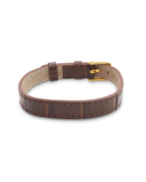 Brown Faux Leather Buckle Bracelet