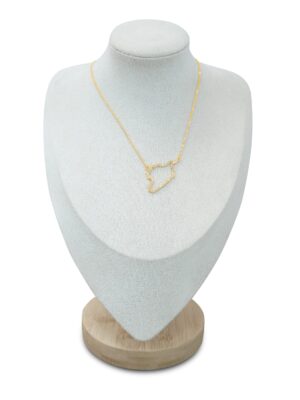 Gold Jordan Map Pendant Necklace