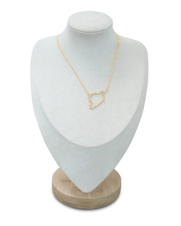 Gold Jordan Map Pendant Necklace