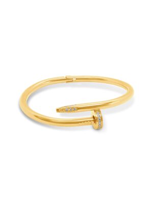 Crystal-Studded Nail Cuff Bracelet