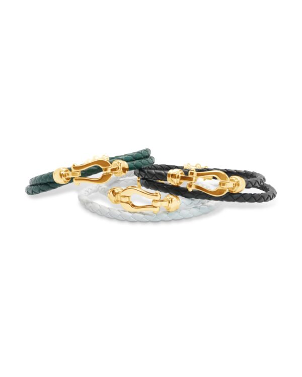 Bolt Clasp Leather Bracelet