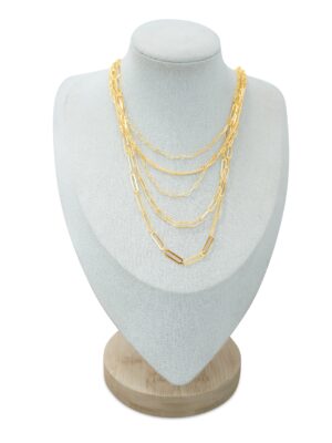 Multi-Strand Paperclip Chain Necklace