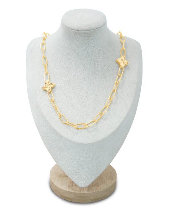 Butterfly Accent Link Necklace