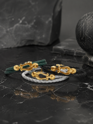 Bolt Clasp Leather Bracelet