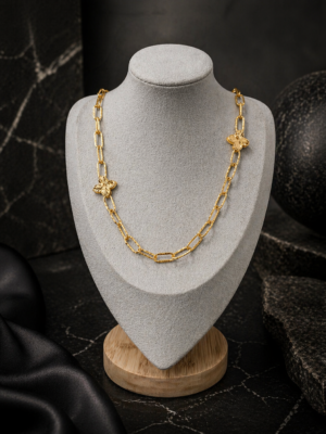 Butterfly Accent Link Necklace