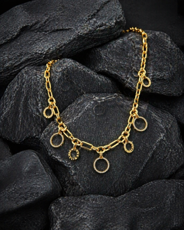 Circle Charm Link Necklace