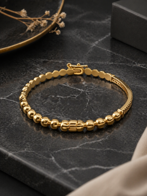 Golden Bead Link Bracelet