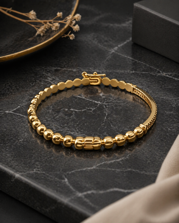 Golden Bead Link Bracelet