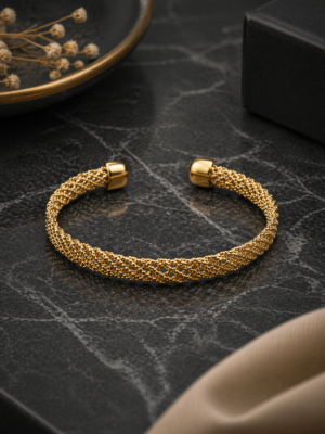 Gilded Twist Mesh Bracelet