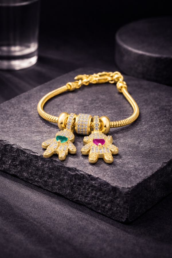 Twin Hearts Charm Bracelet