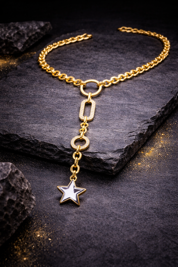 Star Charm Drop Necklace