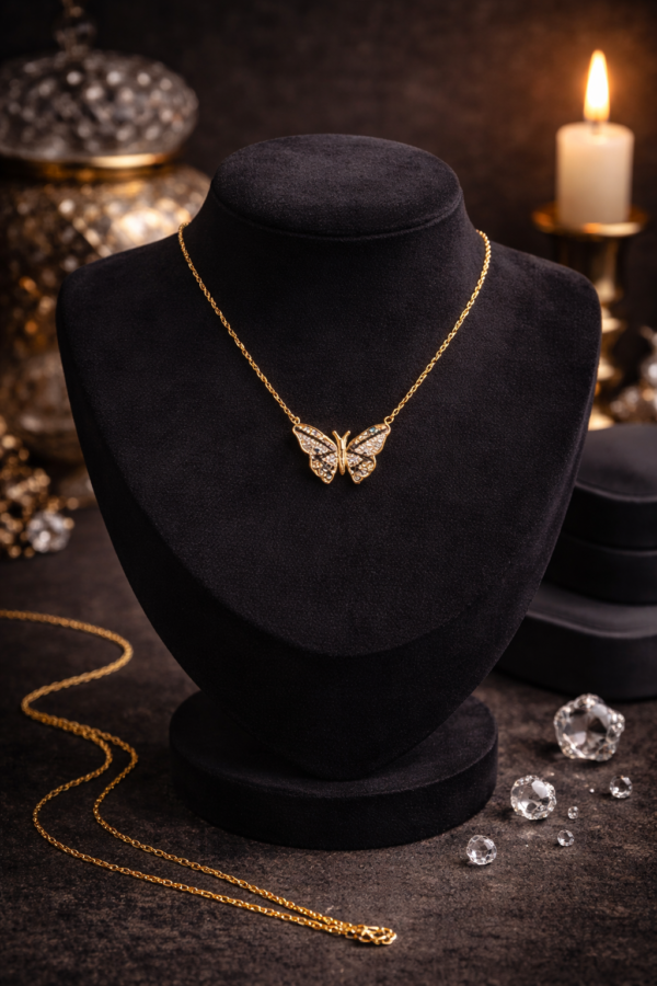 Gold Butterfly Pendant Necklace