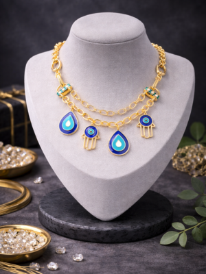 Dual Chain Charm Pendant Necklace