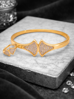 Twin Fan Pavé Bracelet and Ring Set