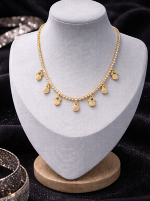 Glimmering Hamsa Charm Necklace