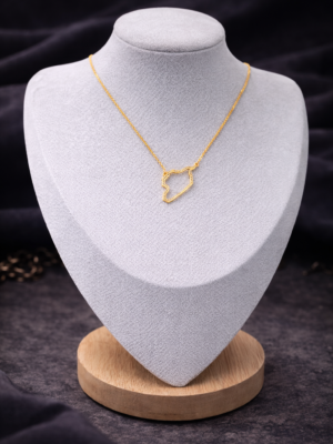 Gold Jordan Map Pendant Necklace