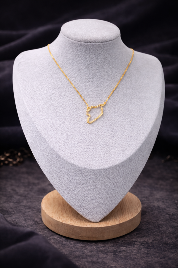 Gold Jordan Map Pendant Necklace