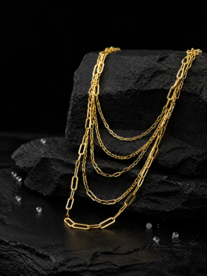 Multi-Strand Paperclip Chain Necklace